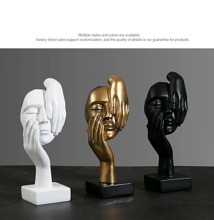 Resin Abstract Face Statue Decor