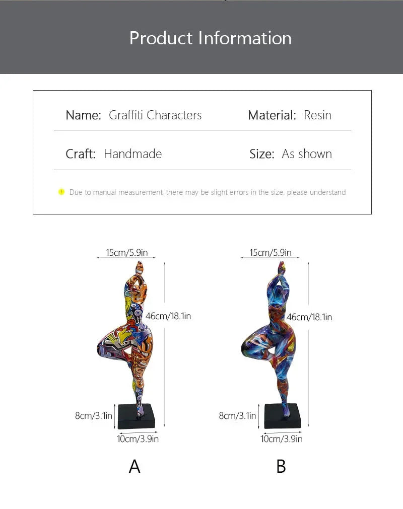 Resin Abstract Yoga Lady Statue