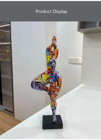 Resin Abstract Yoga Lady Statue