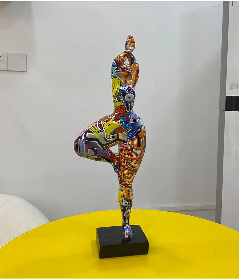 Resin Abstract Yoga Lady Statue