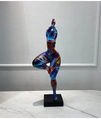 Resin Abstract Yoga Lady Statue