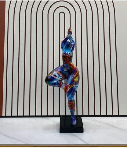 Resin Abstract Yoga Lady Statue