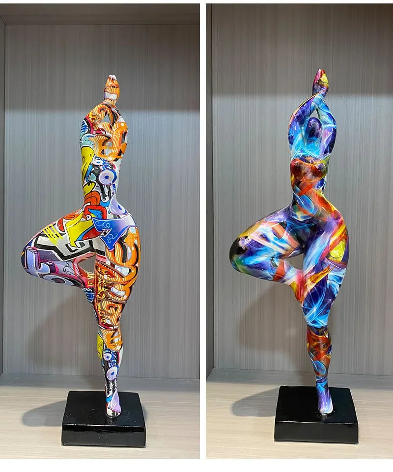 Resin Abstract Yoga Lady Statue