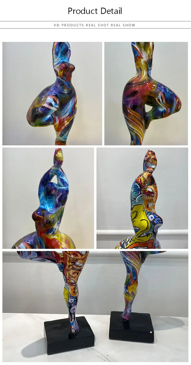 Resin Abstract Yoga Lady Statue