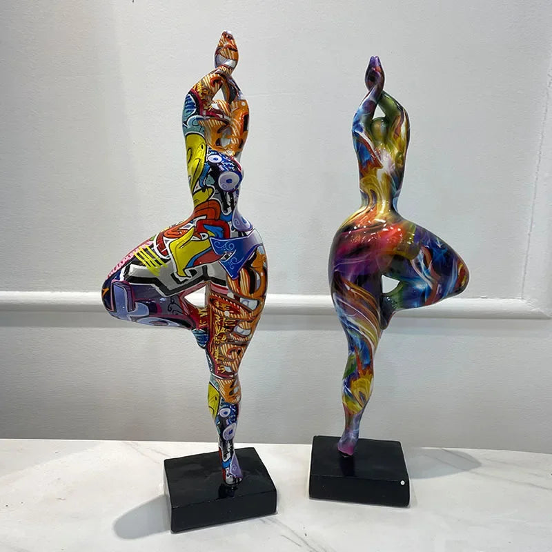 Resin Abstract Yoga Lady Statue