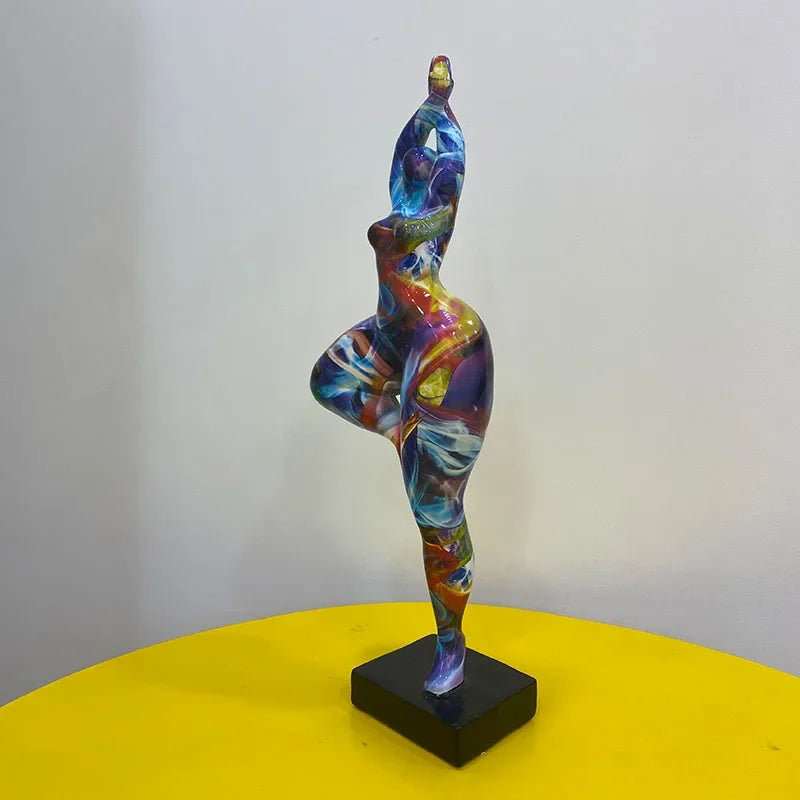 Resin Abstract Yoga Lady Statue