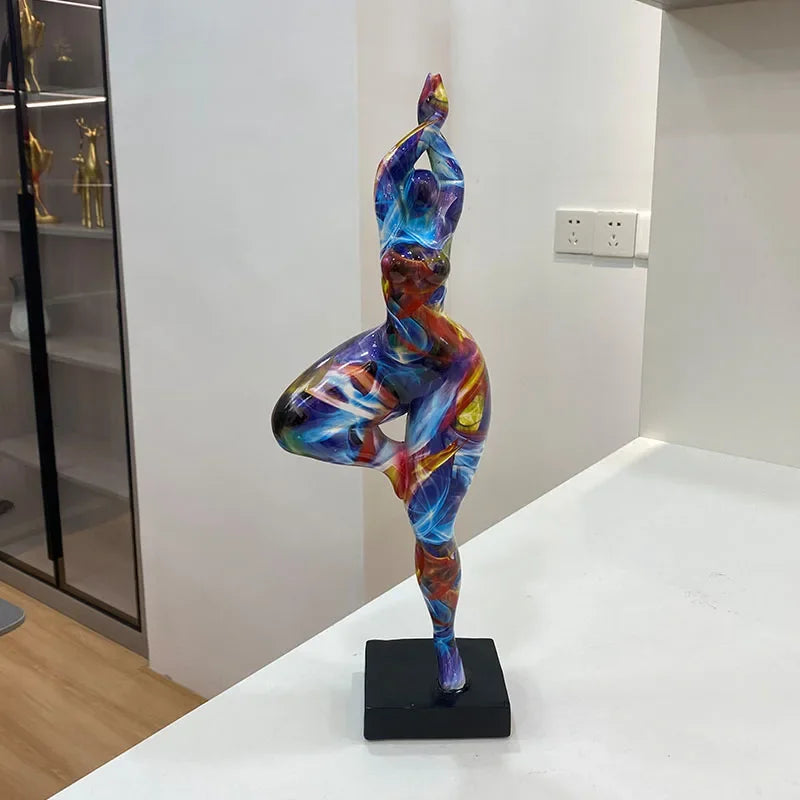 Resin Abstract Yoga Lady Statue