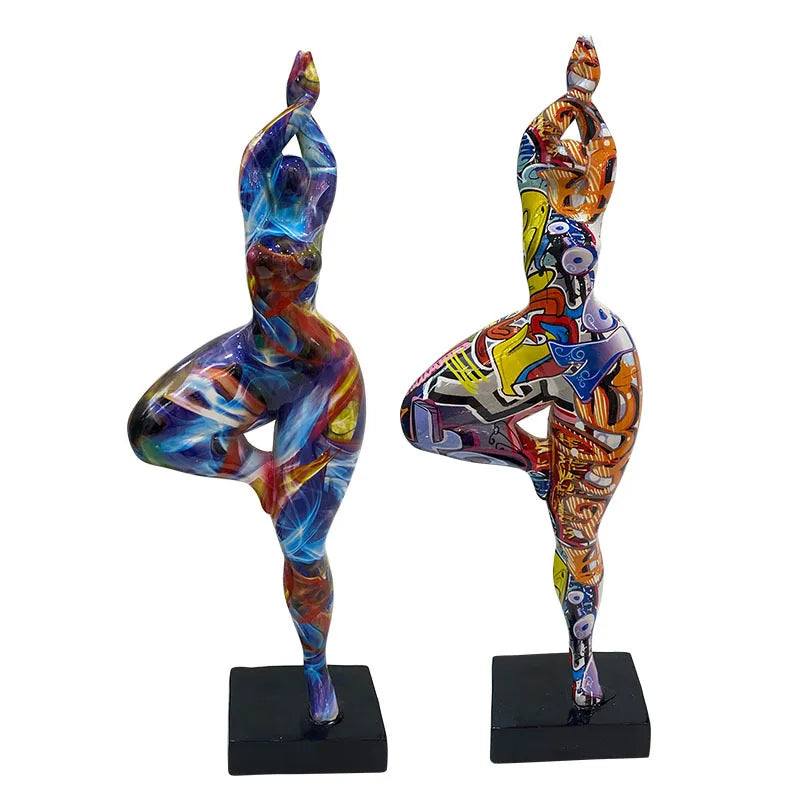 Resin Abstract Yoga Lady Statue