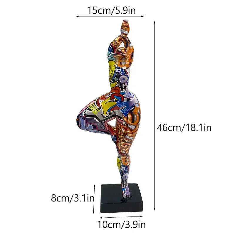 Resin Abstract Yoga Lady Statue