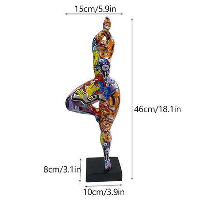 Resin Abstract Yoga Lady Statue