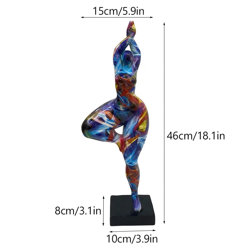 Resin Abstract Yoga Lady Statue