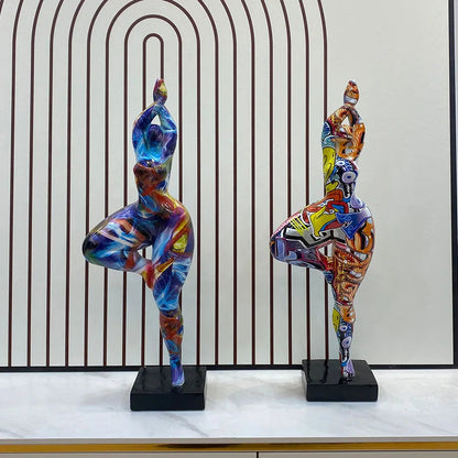 Resin Abstract Yoga Lady Statue