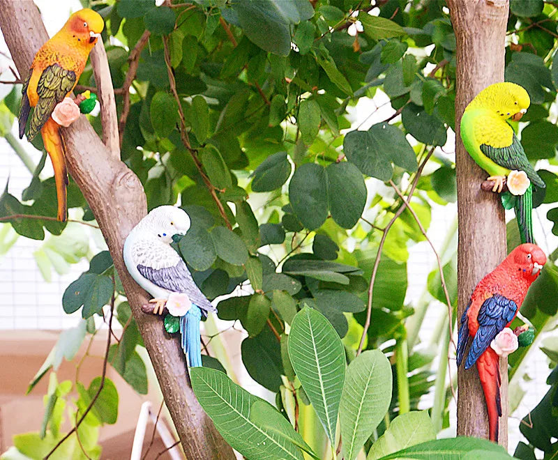 Resin Budgerigar Parrot Wall Sculpture