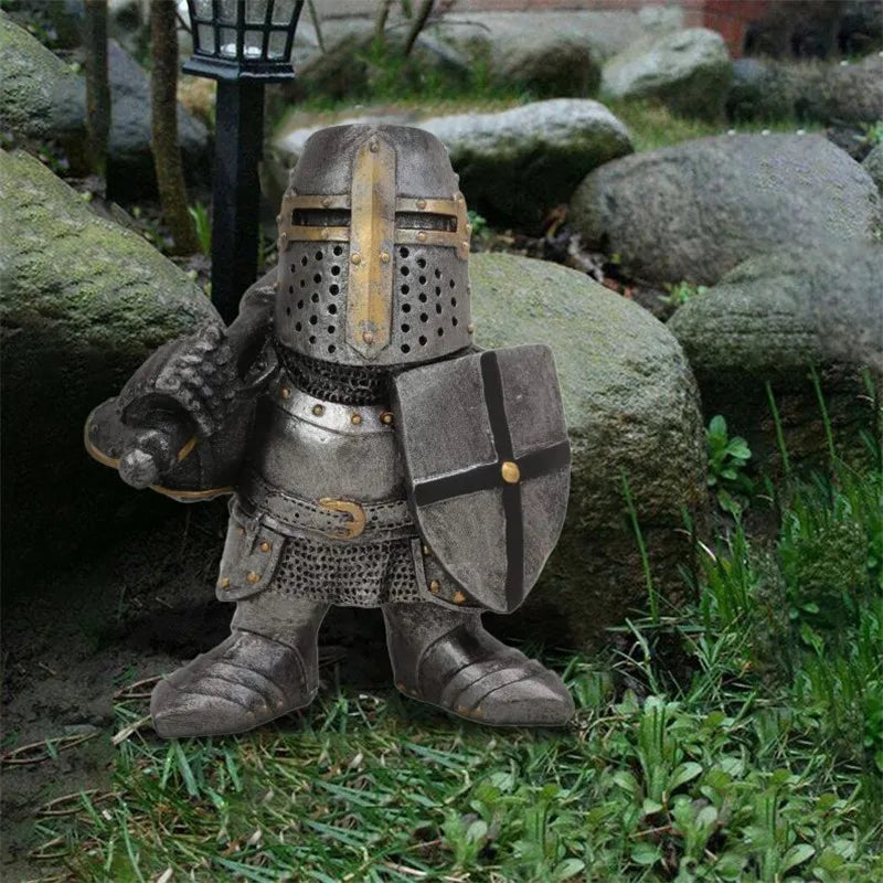 Resin Knight Gnome Garden Statue