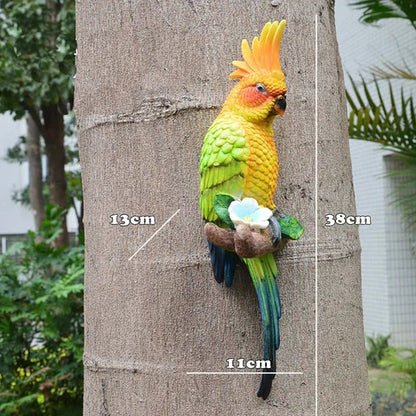 Resin Parrot Wall Decor Sculpture