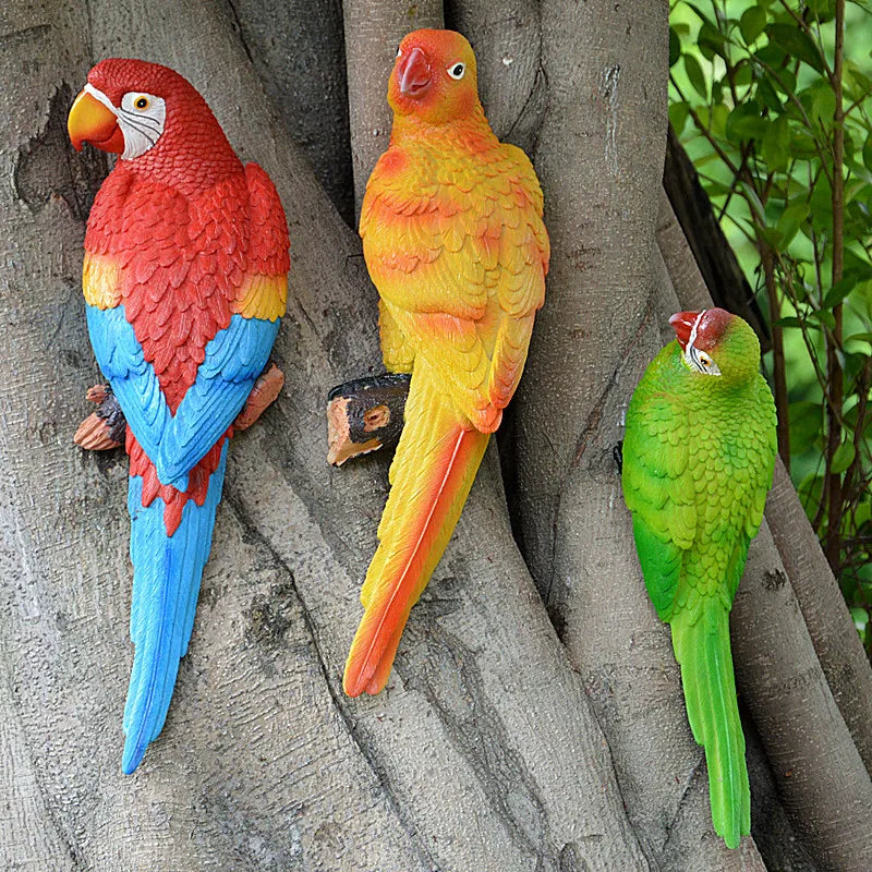 Resin Parrot Wall Decor Sculpture