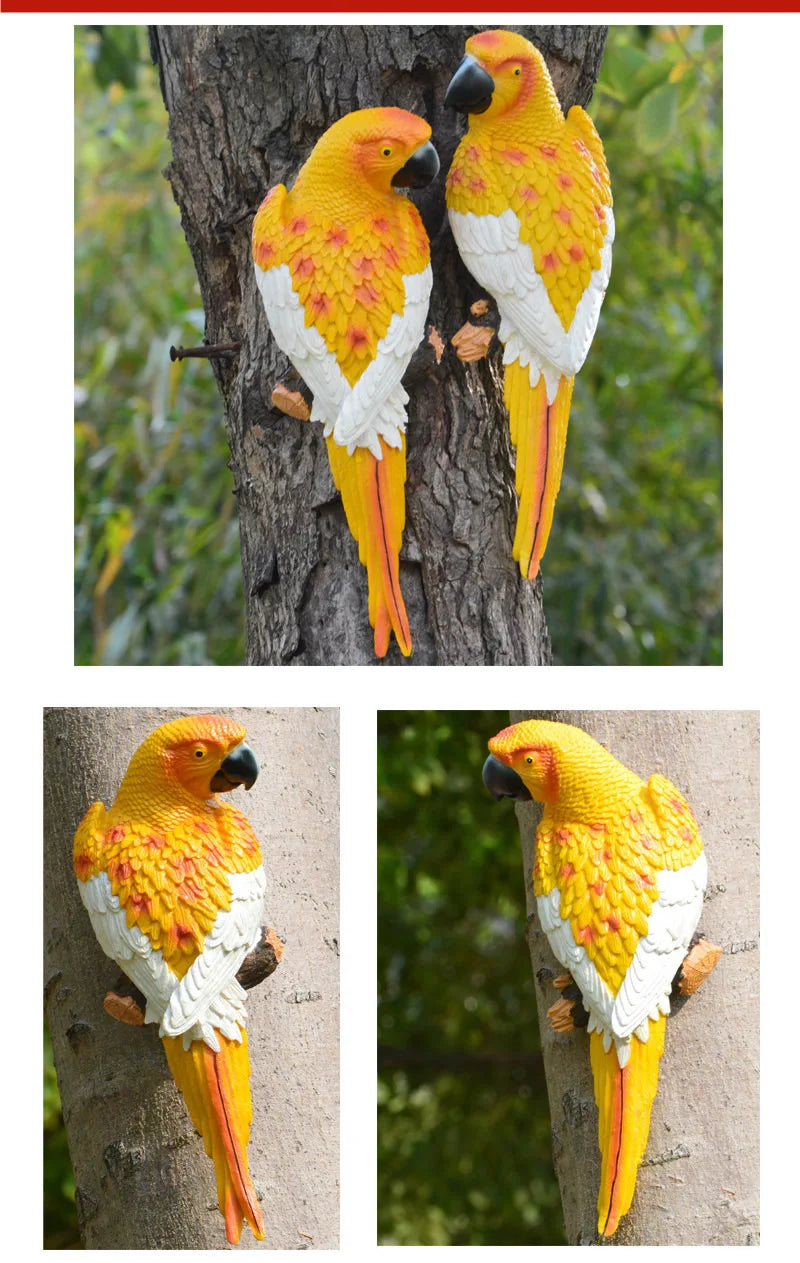 Resin Parrot Wall Decor Sculpture