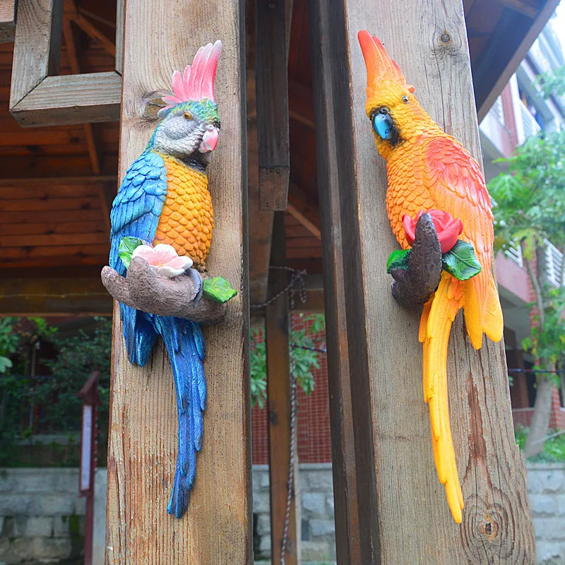 Resin Parrot Wall Decor Sculpture