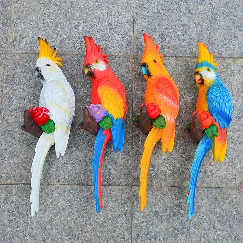 Resin Parrot Wall Decor Sculpture