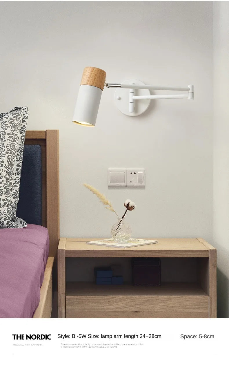 Retractable LED Modern Wall Lamp