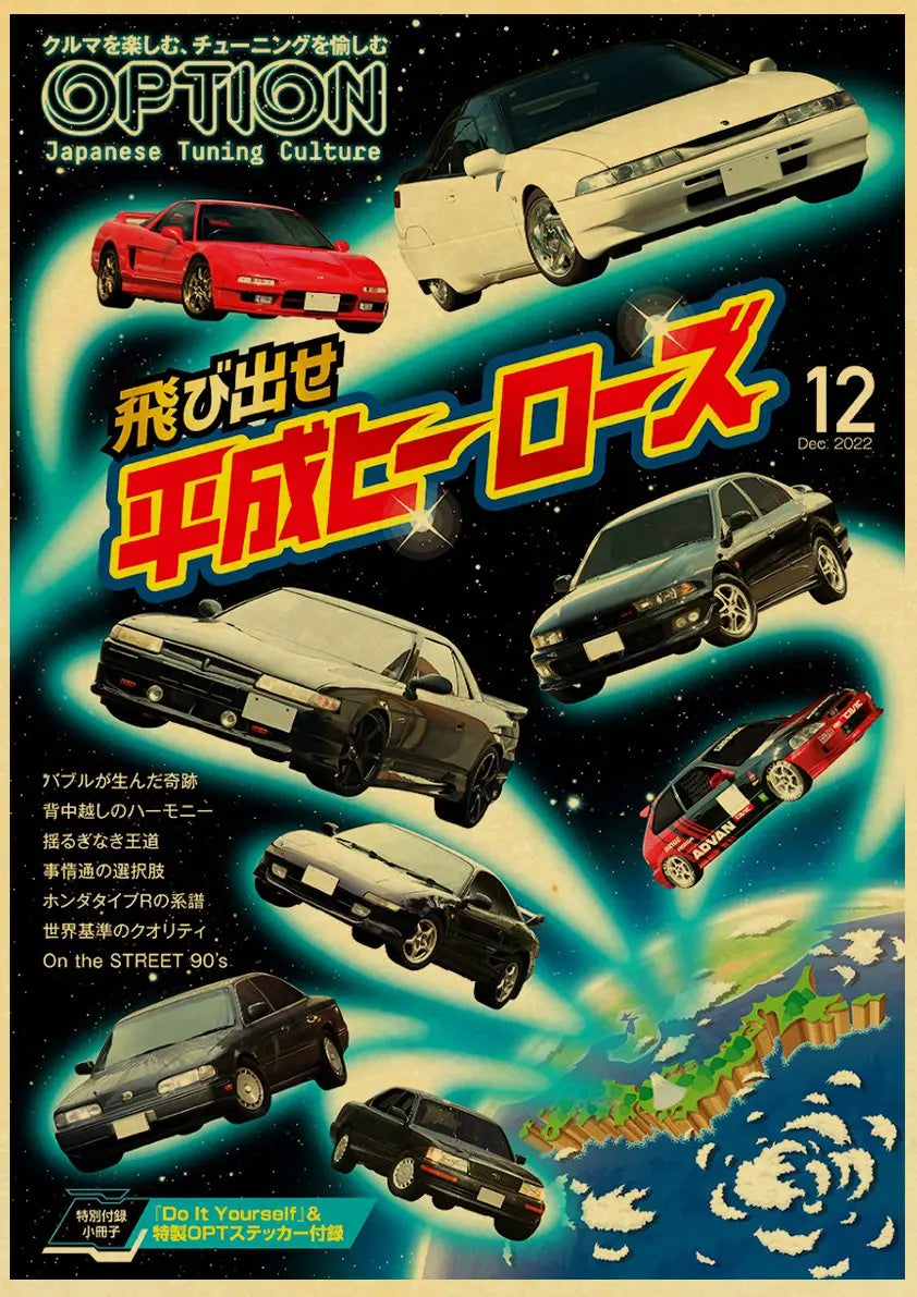 Retro 90s JDM Racing Wall Poster