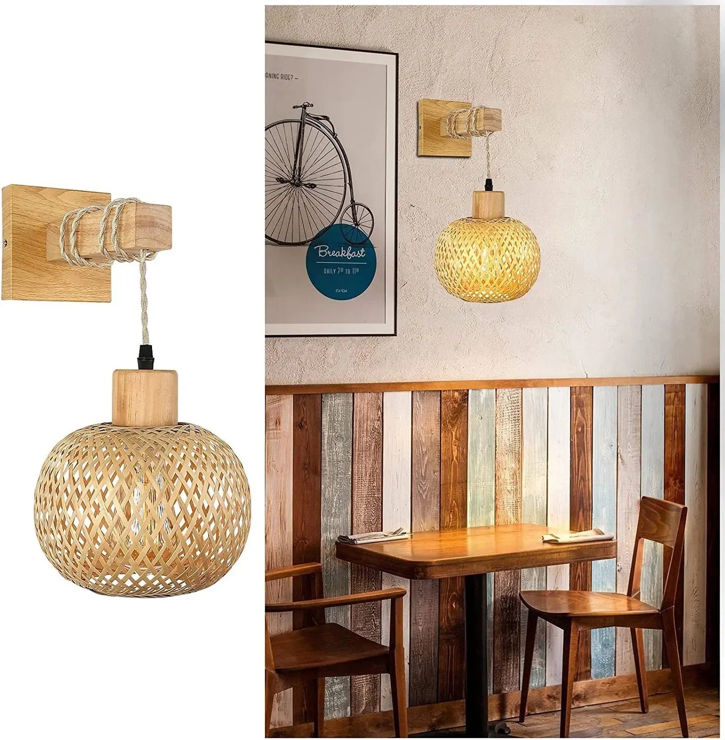 Retro Bamboo Wall Lamp – Rattan Lighting