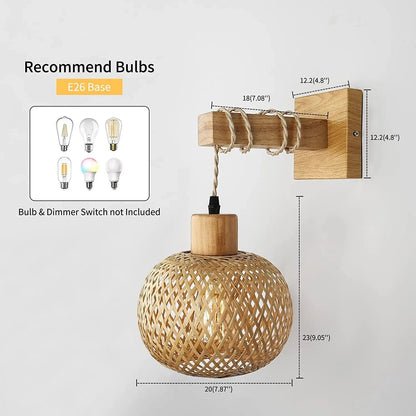 Retro Bamboo Wall Lamp – Rattan Lighting