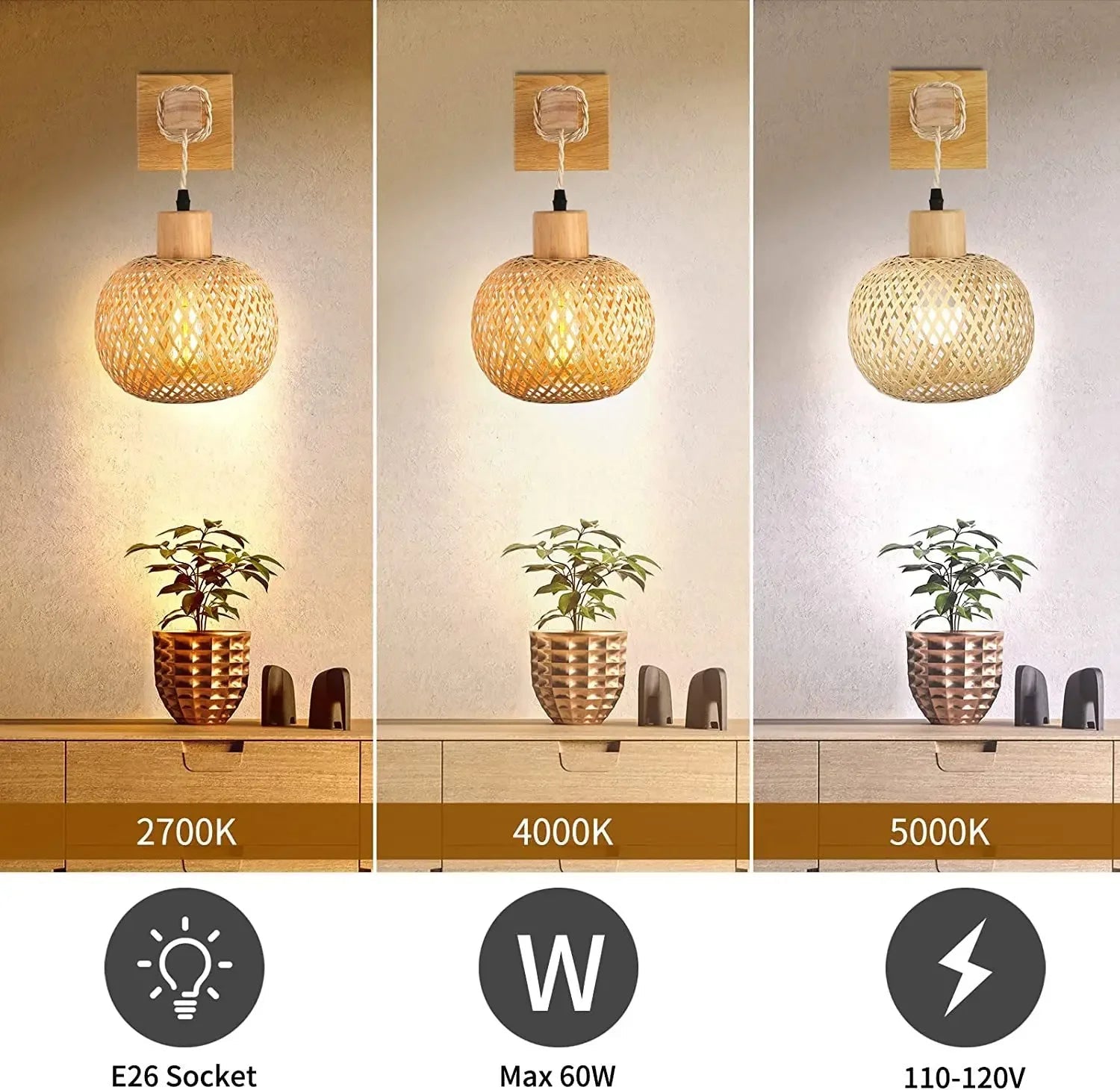 Retro Bamboo Wall Lamp – Rattan Lighting