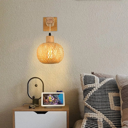 Retro Bamboo Wall Lamp – Rattan Lighting