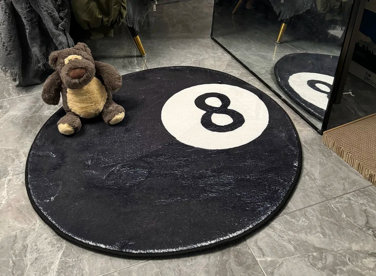 Retro Black 8 Ball Rug