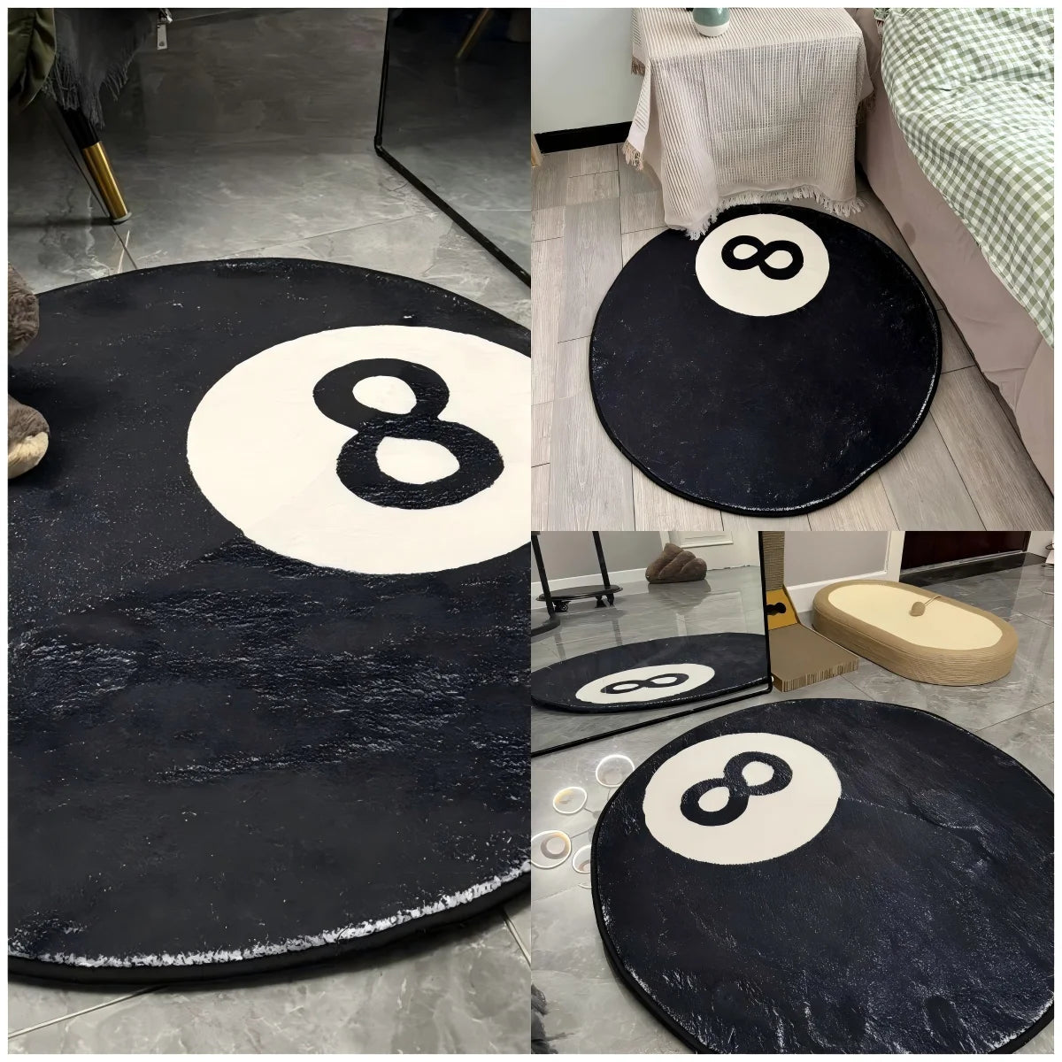 Retro Black 8 Ball Rug