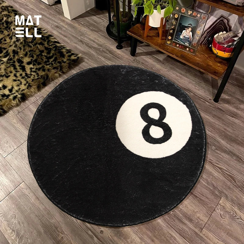 Retro Black 8 Ball Rug