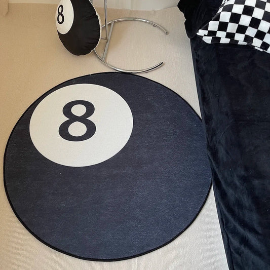 Retro Black 8 Ball Rug