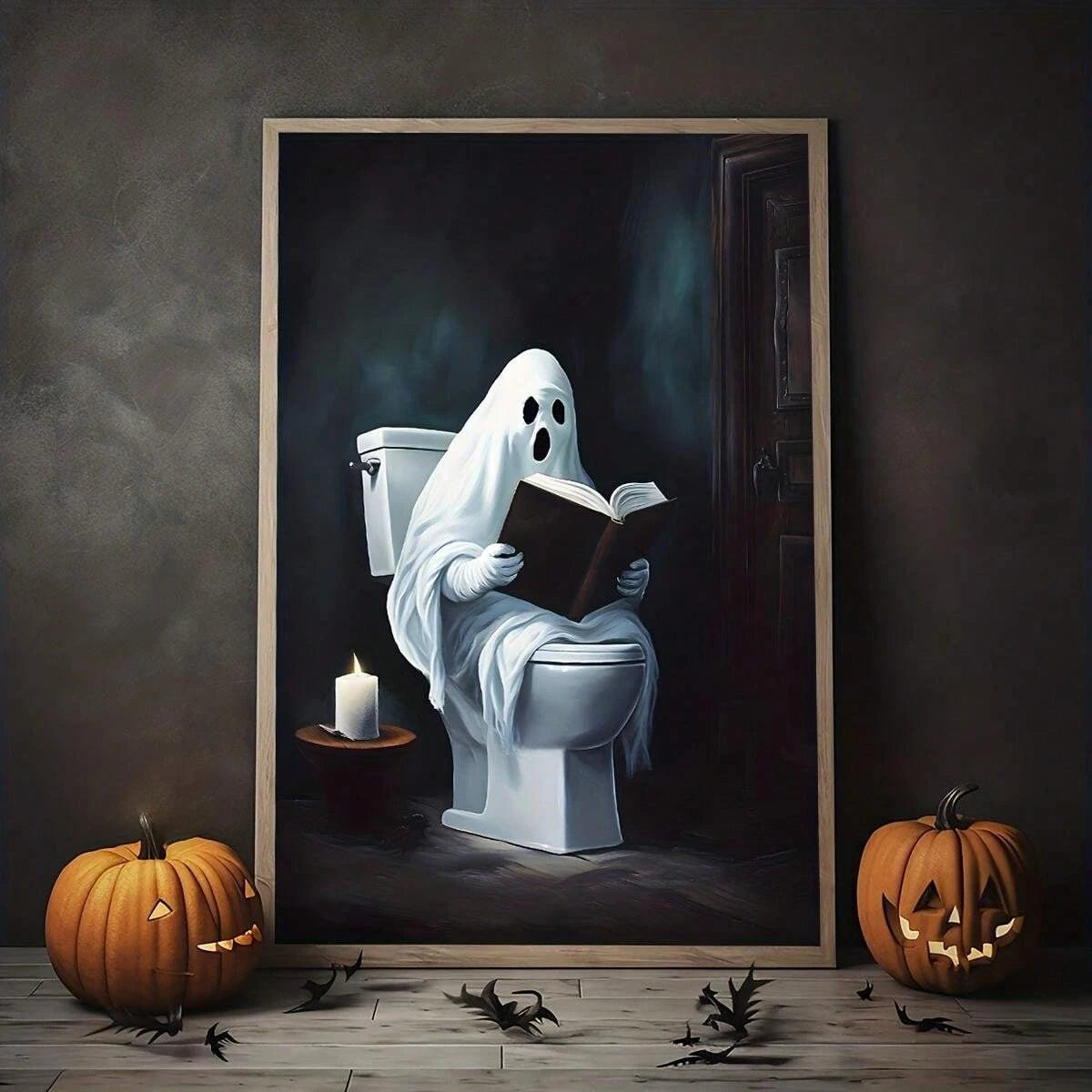 Retro Cute Ghost Canvas Art