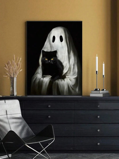 Retro Cute Ghost Canvas Art