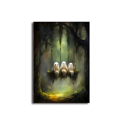 Retro Cute Ghost Canvas Art