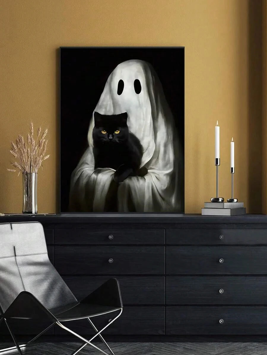 Retro Cute Ghost Canvas Print