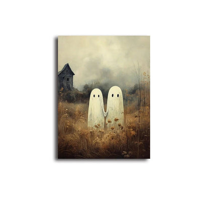 Retro Cute Ghost Canvas Print