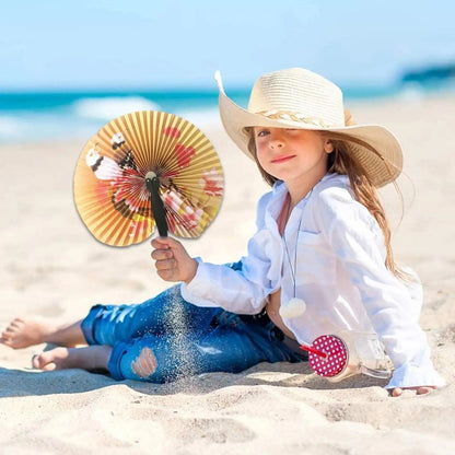 Retro Foldable Paper Fan – Multicolour