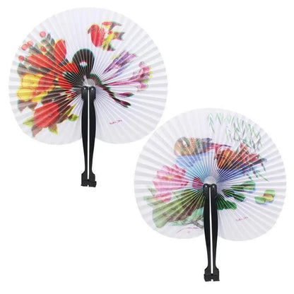 Retro Foldable Paper Fan – Multicolour