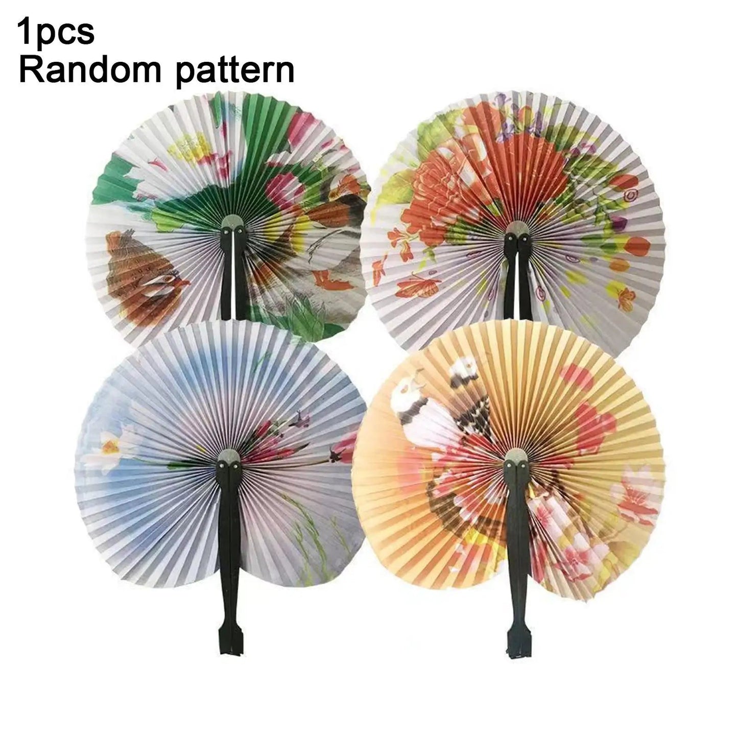 Retro Foldable Paper Fan – Multicolour