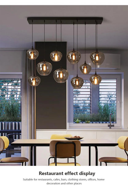 Retro Glass Pendant Light - E27