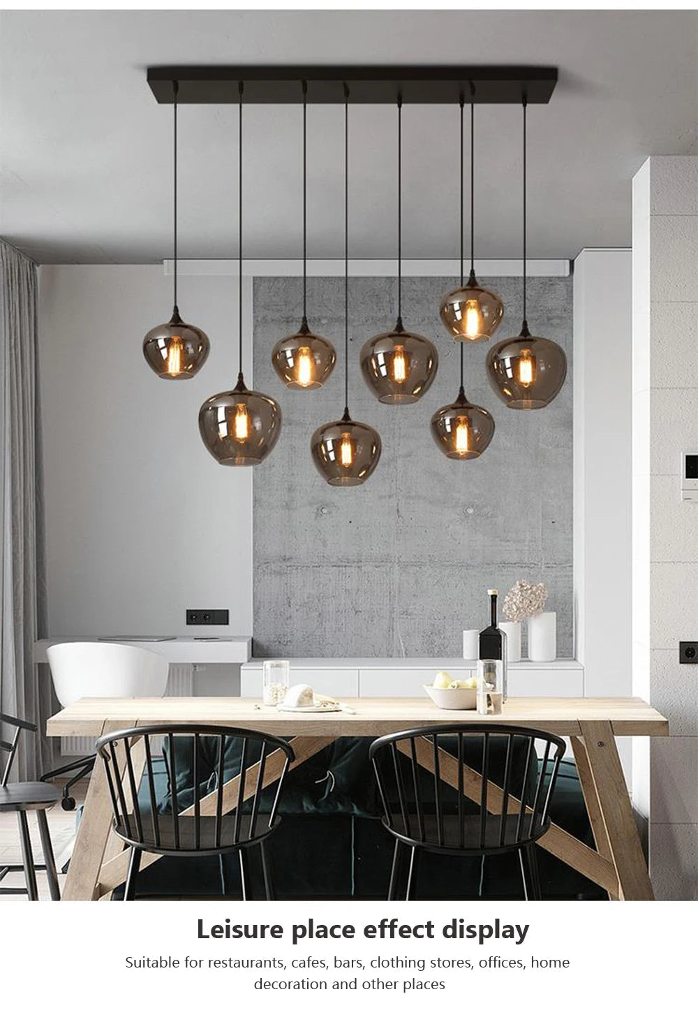 Retro Glass Pendant Light - E27