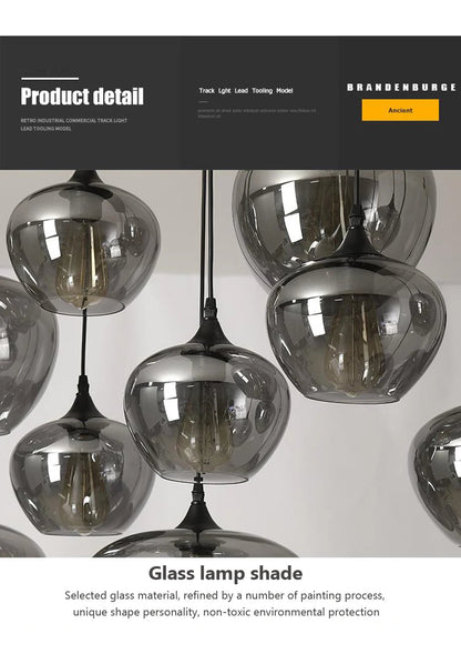 Retro Glass Pendant Light - E27