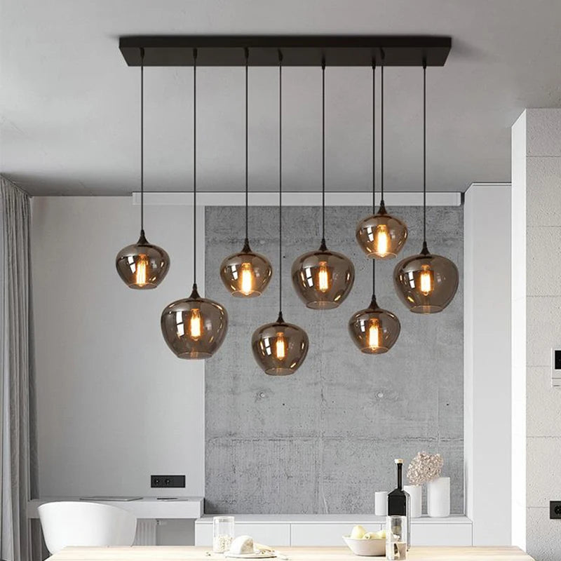 Retro Glass Pendant Light - E27