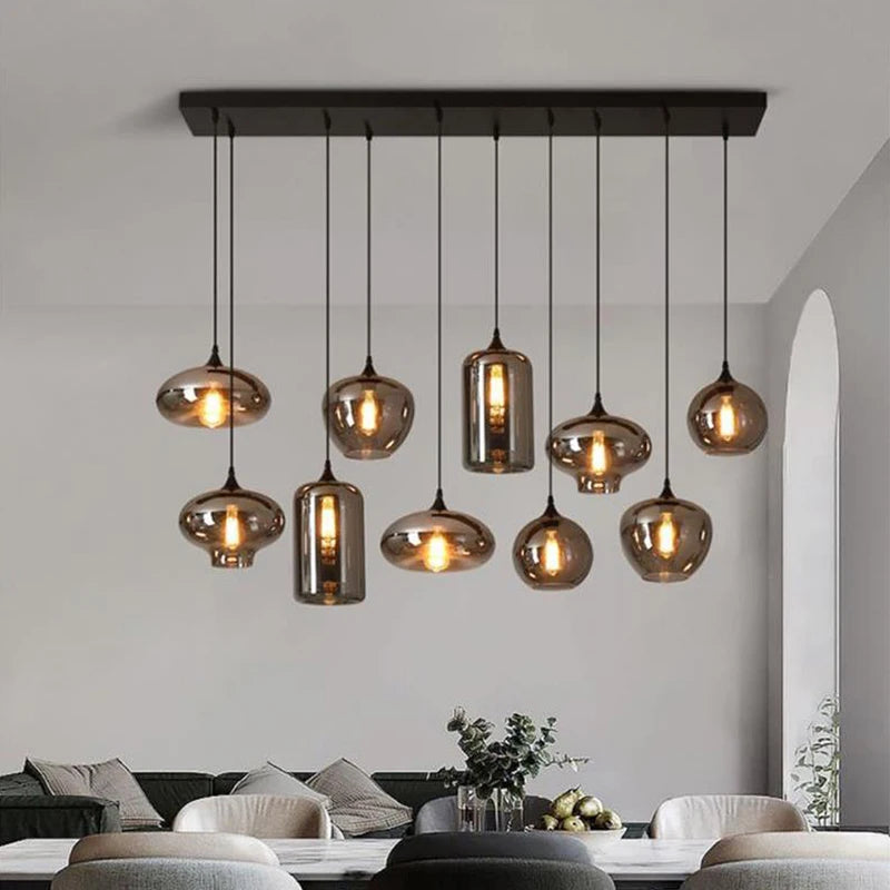 Retro Glass Pendant Light - E27