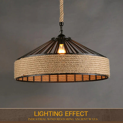 Retro Hemp Rope Pendant Light