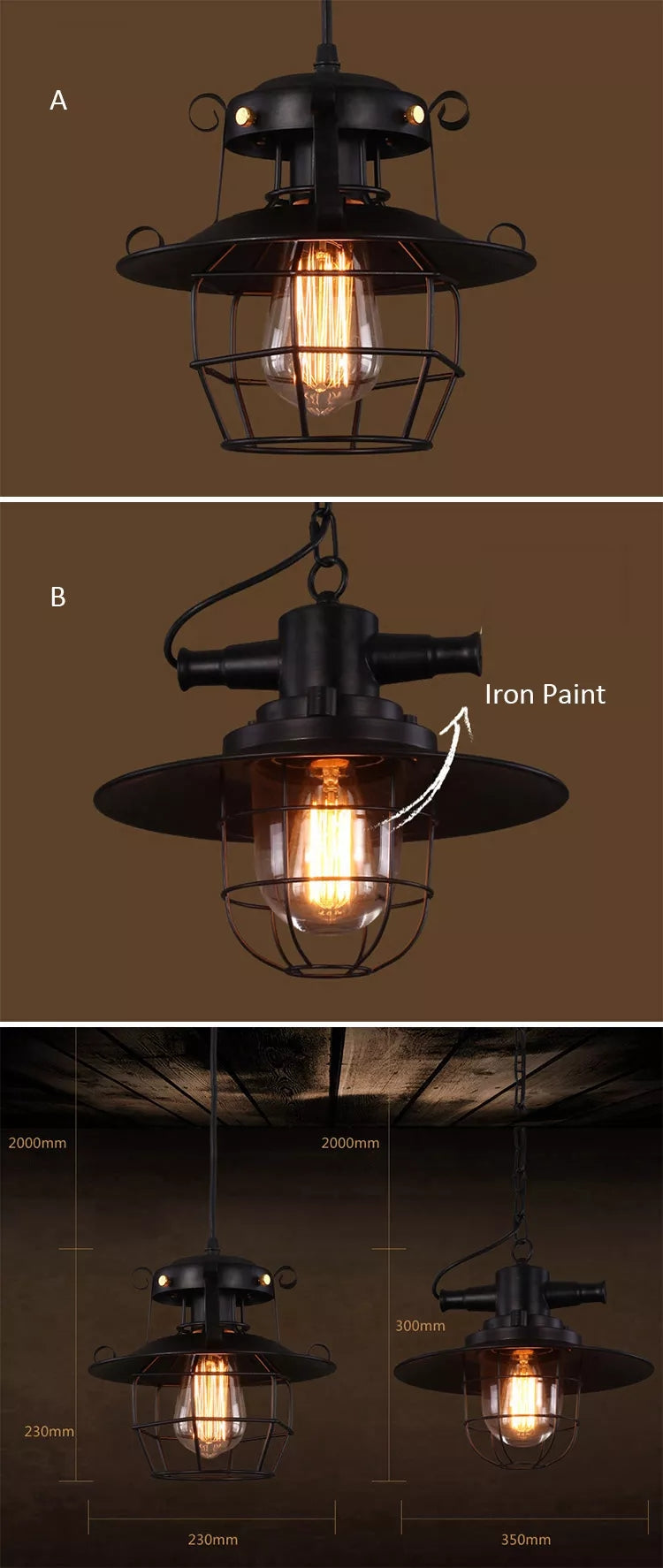 Retro Industrial Pendant Light Chandelier