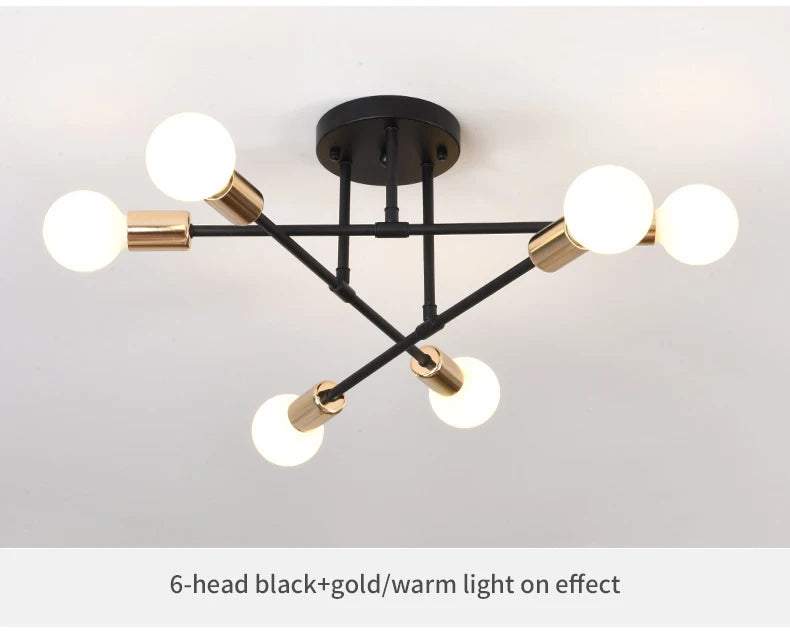 Retro Industrial Wrought Iron Ceiling Lamp