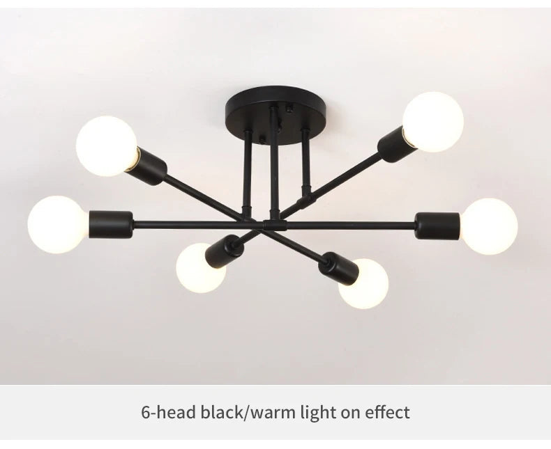 Retro Industrial Wrought Iron Ceiling Lamp